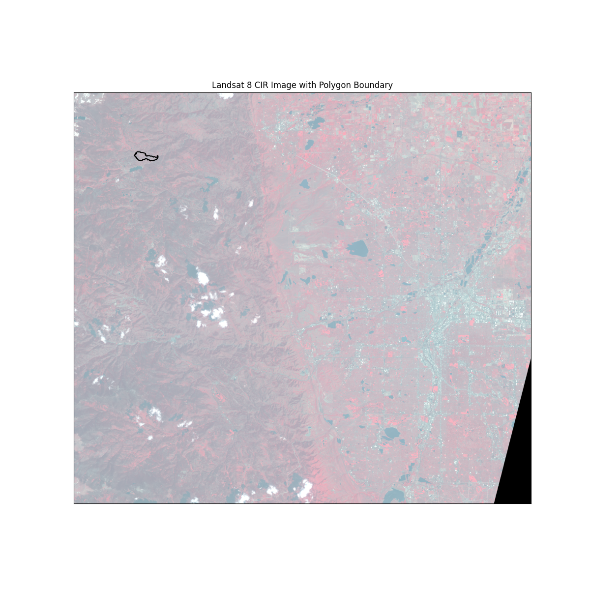 Landsat 8 CIR Image with Polygon Boundary